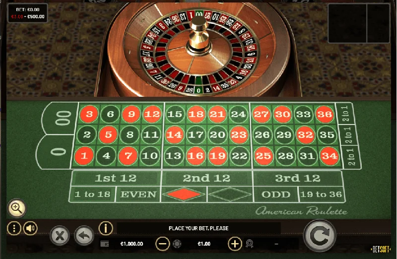Snímek obrazovky American Roulette