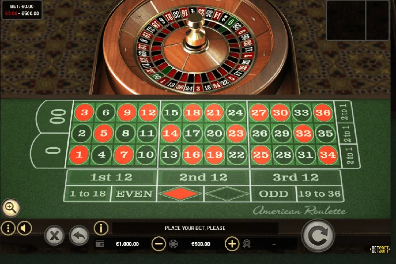 Snímek obrazovky American Roulette