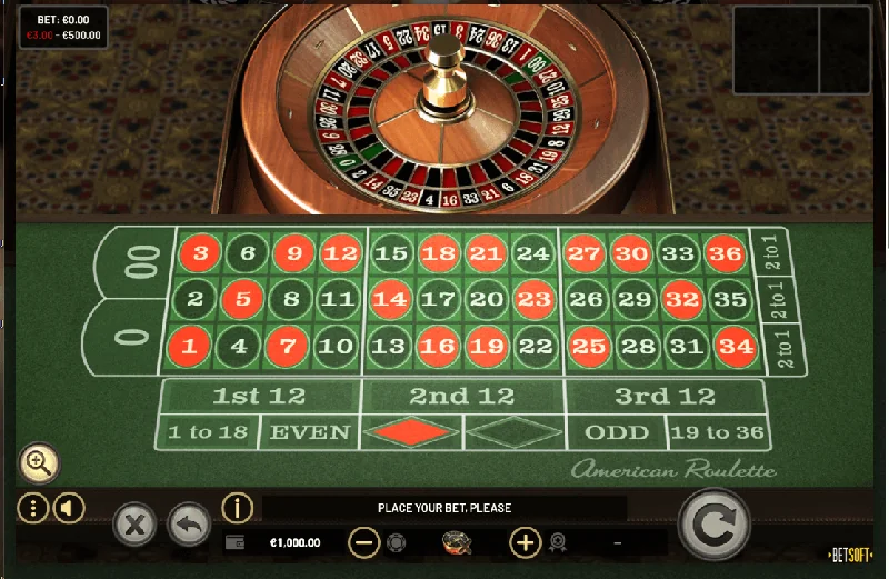 Snímek obrazovky American Roulette