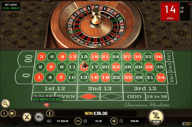 Snímek obrazovky American Roulette