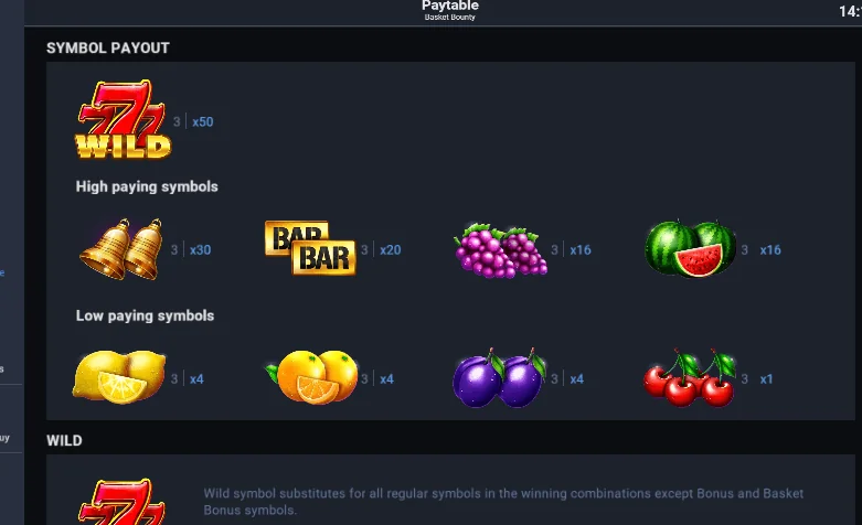 Snímek obrazovky Basket Bounty