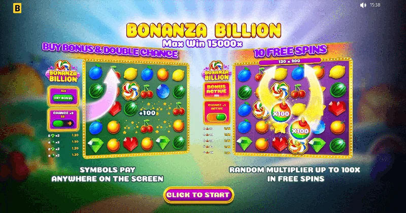 Bonanza Billion snímek obrazovky