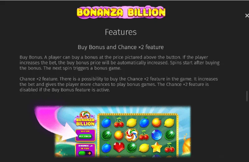 Bonanza Billion Snímek obrazovky