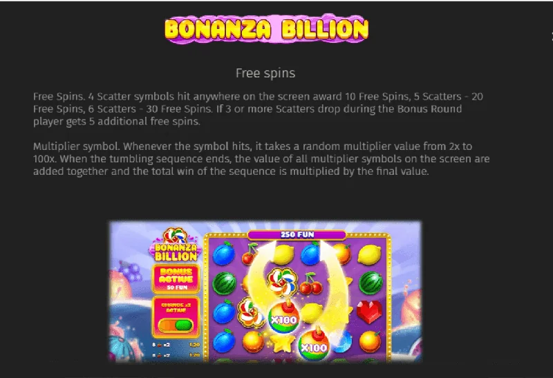Bonanza Billion Snímek obrazovky