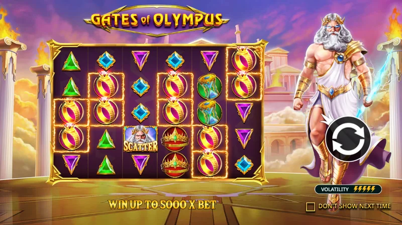 Snímek obrazovky Gates of Olympus