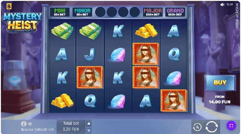 Snímek obrazovky Mystery Heist