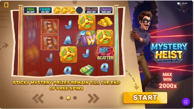 Snímek obrazovky Mystery Heist