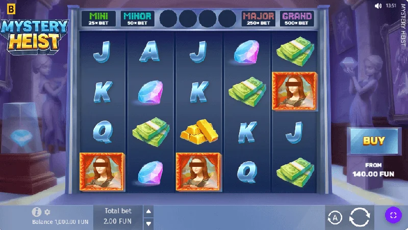 Snímek obrazovky Mystery Heist