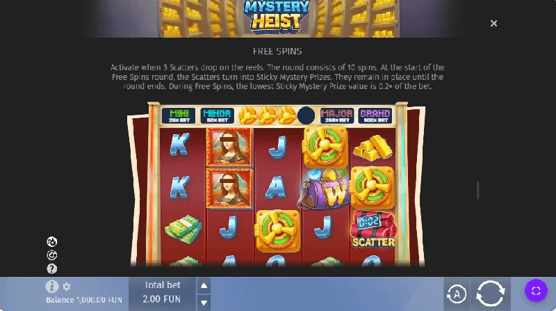 Snímek obrazovky Mystery Heist
