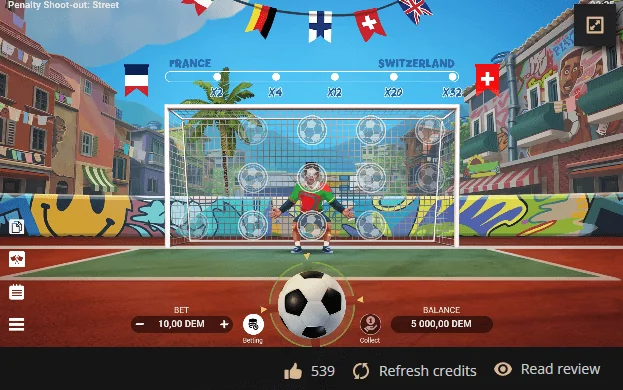 Snímek obrazovky hry Penalty Shoot-Out