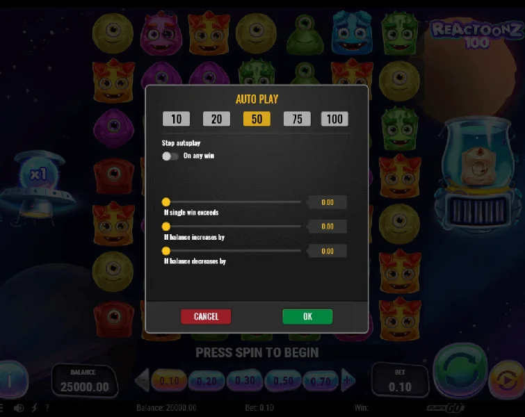 Reactoonz 100 Snímek obrazovky