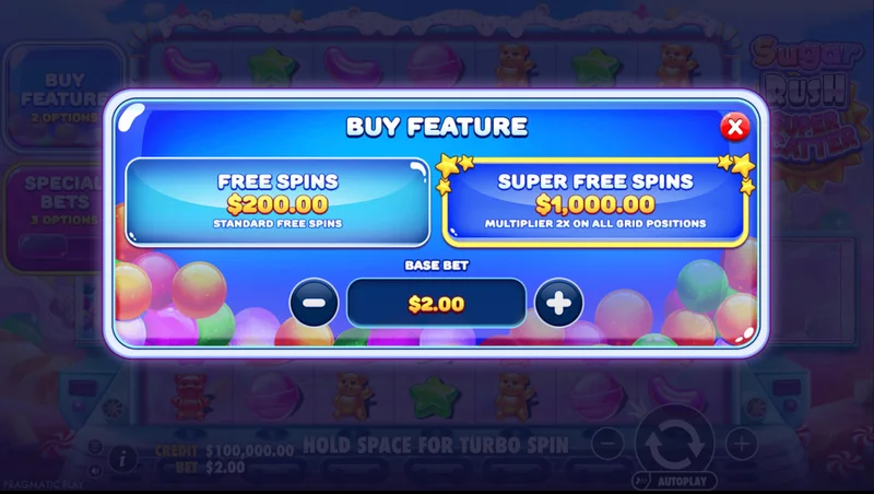 Sugar Rush Super Scatter snímek obrazovky