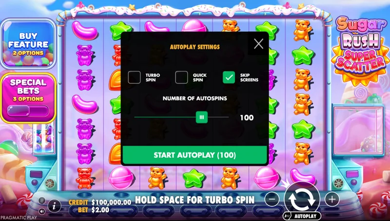 Snímek obrazovky Sugar Rush Super Scatter