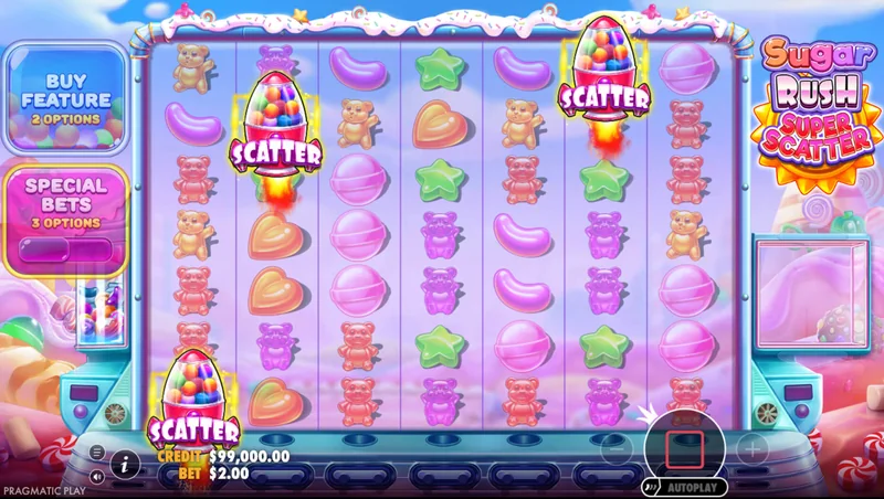 Sugar Rush Super Scatter Snímek obrazovky