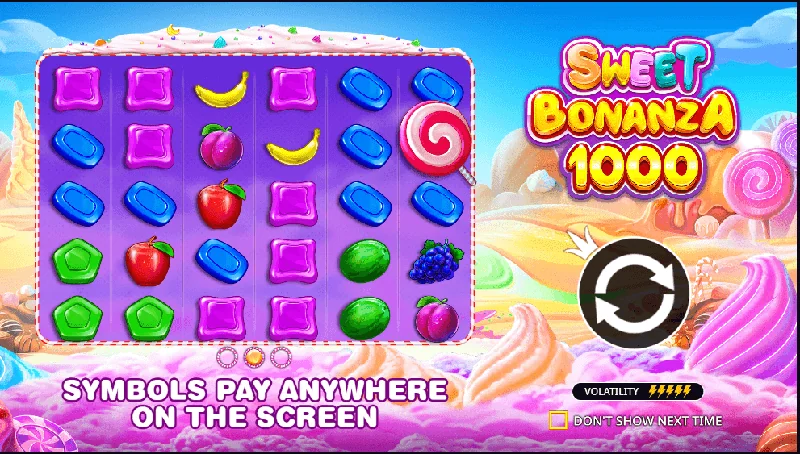 Snímek obrazovky Sweet Bonanza 1000