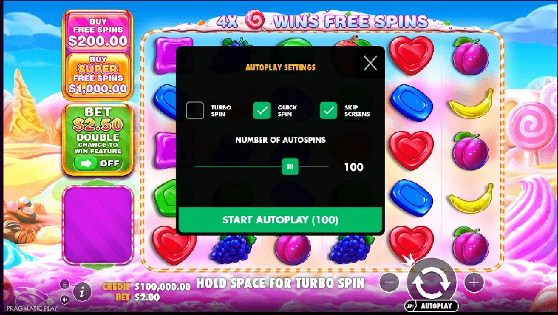 Snímek obrazovky Sweet Bonanza 1000