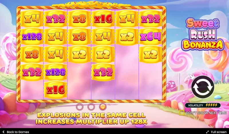 Sweet Rush Bonanza Snímek obrazovky