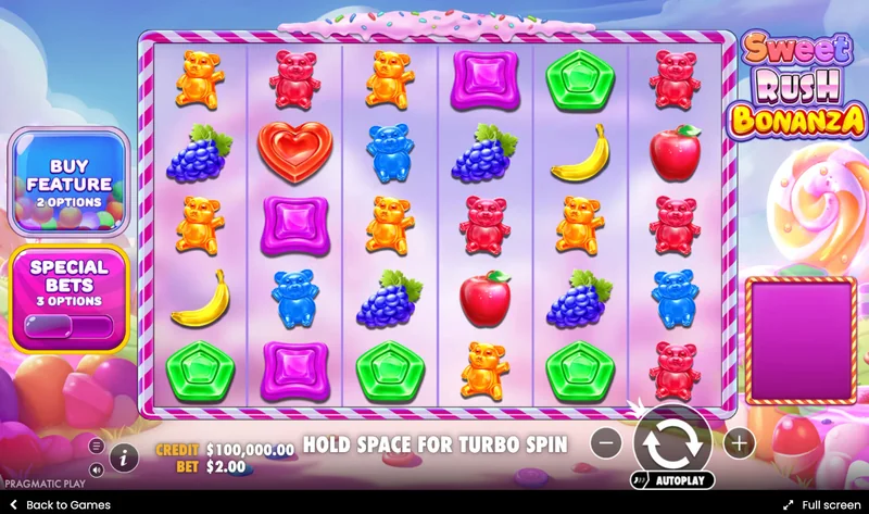Sweet Rush Bonanza Snímek obrazovky