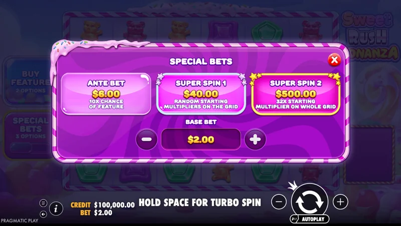 Sweet Rush Bonanza Snímek obrazovky
