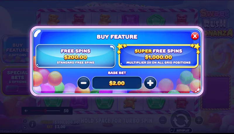 Sweet Rush Bonanza Snímek obrazovky