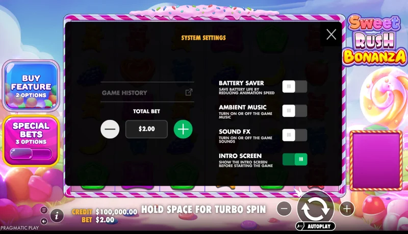 Sweet Rush Bonanza Snímek obrazovky
