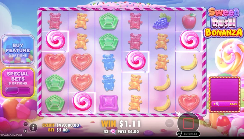 Sweet Rush Bonanza Snímek obrazovky