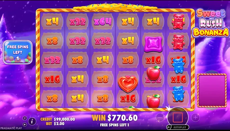 Sweet Rush Bonanza Snímek obrazovky
