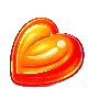 Symbol oranžového srdíčkového bonbónu Sugar Rush Super Scatter